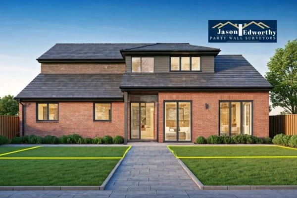 Home extension focusing on boundary line Syston