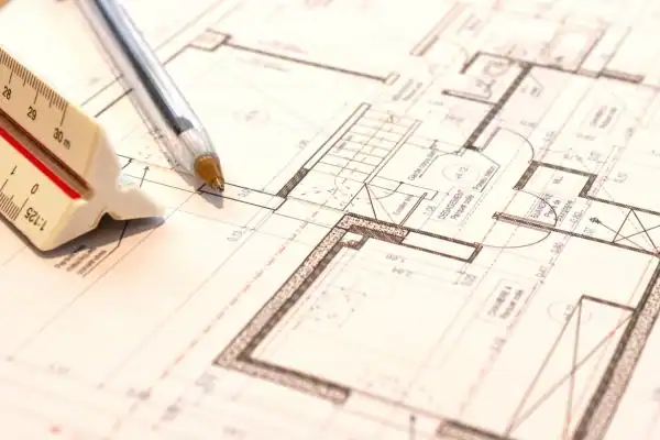 Image of architect Syston drawings